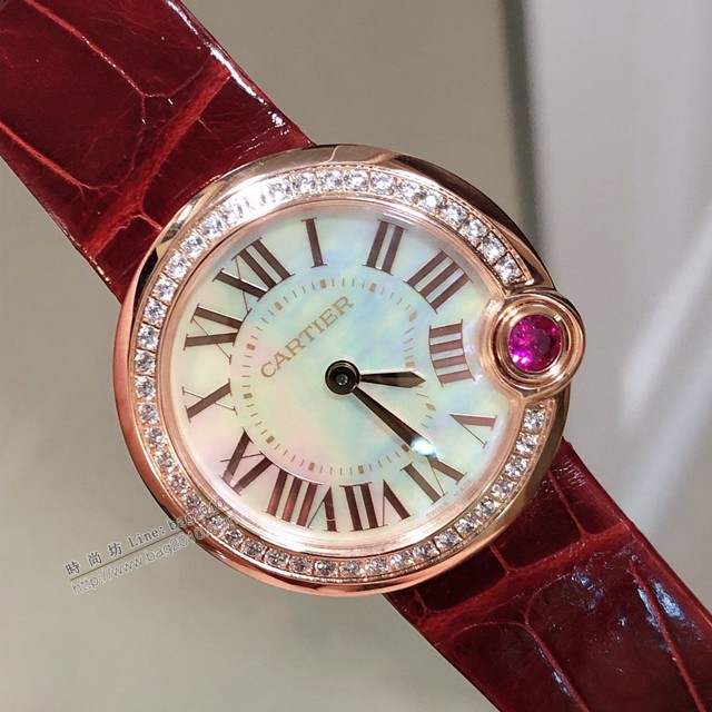 卡地亞專櫃爆款手錶 Cartier經典款白氣球2020新春特別款 卡地亞皮帶女裝腕表  gjs2240